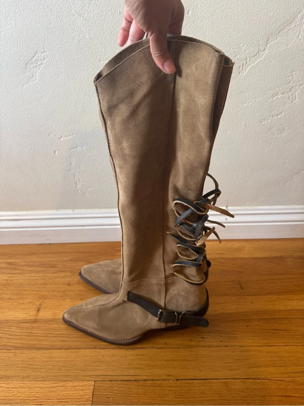 Free People Back-Lace Sway Low Slouchy Boots